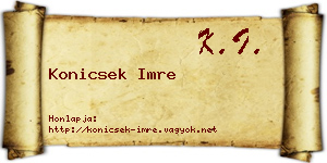Konicsek Imre névjegykártya
