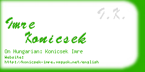 imre konicsek business card
